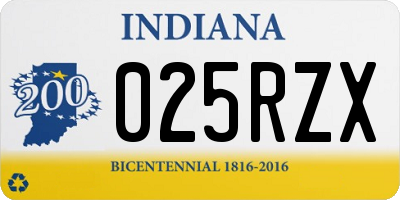 IN license plate 025RZX