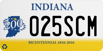 IN license plate 025SCM