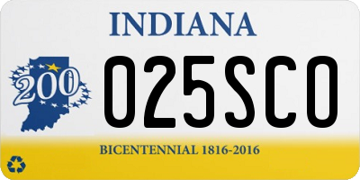 IN license plate 025SCO