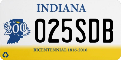 IN license plate 025SDB