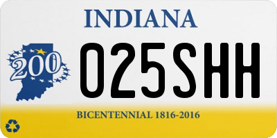 IN license plate 025SHH