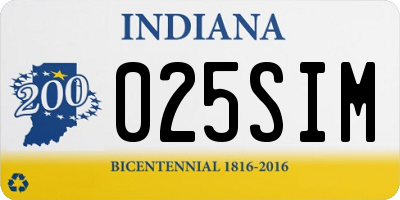 IN license plate 025SIM