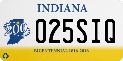 IN license plate 025SIQ