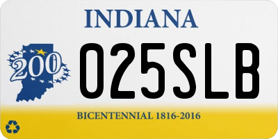 IN license plate 025SLB
