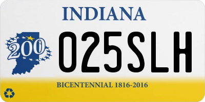 IN license plate 025SLH