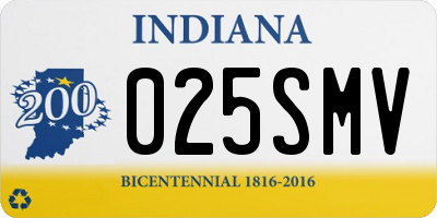 IN license plate 025SMV