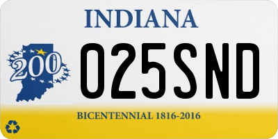 IN license plate 025SND