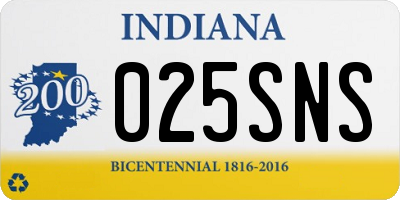 IN license plate 025SNS