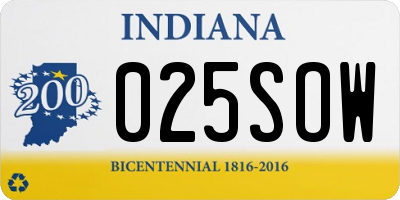 IN license plate 025SOW