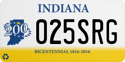 IN license plate 025SRG