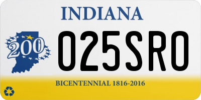 IN license plate 025SRO