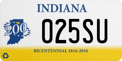 IN license plate 025SU