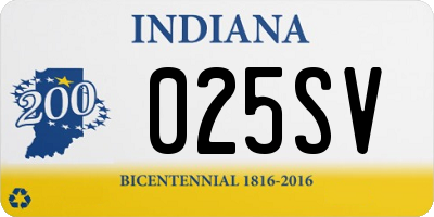 IN license plate 025SV