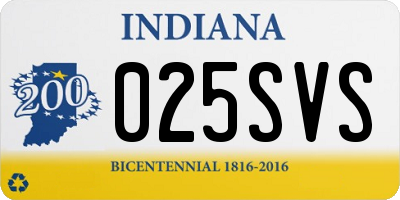 IN license plate 025SVS