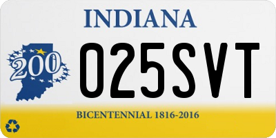IN license plate 025SVT