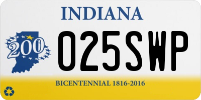 IN license plate 025SWP