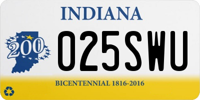 IN license plate 025SWU