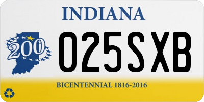 IN license plate 025SXB