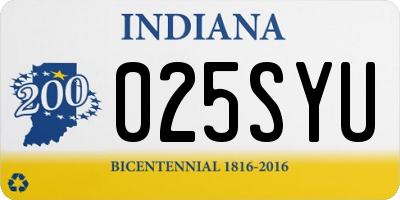 IN license plate 025SYU