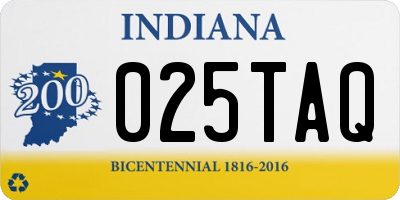 IN license plate 025TAQ