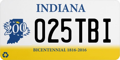 IN license plate 025TBI