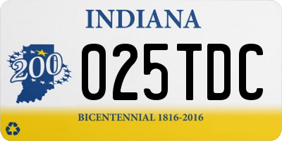 IN license plate 025TDC