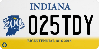 IN license plate 025TDY