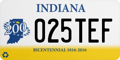 IN license plate 025TEF