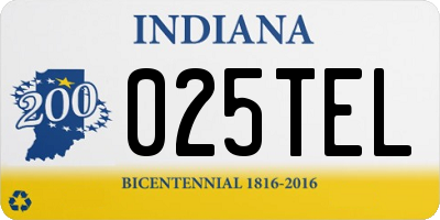 IN license plate 025TEL