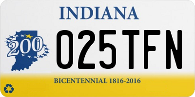 IN license plate 025TFN