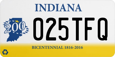 IN license plate 025TFQ