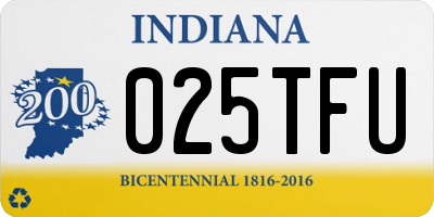 IN license plate 025TFU