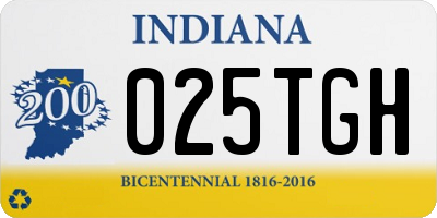 IN license plate 025TGH