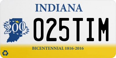 IN license plate 025TIM