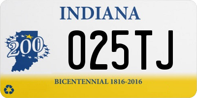 IN license plate 025TJ