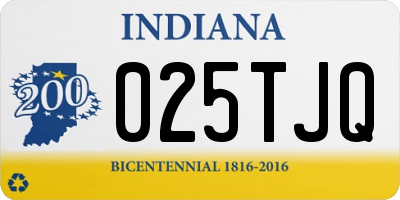 IN license plate 025TJQ