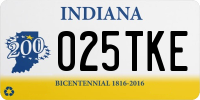 IN license plate 025TKE