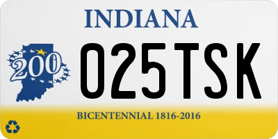 IN license plate 025TSK