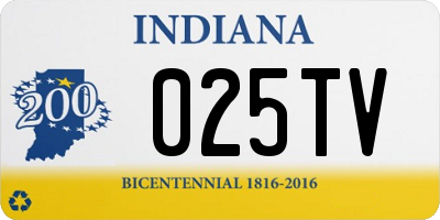 IN license plate 025TV