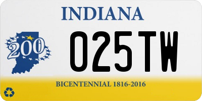 IN license plate 025TW