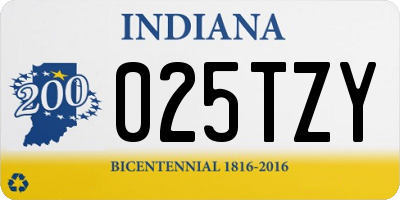 IN license plate 025TZY