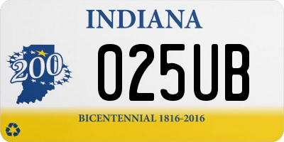 IN license plate 025UB