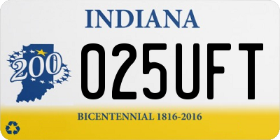 IN license plate 025UFT