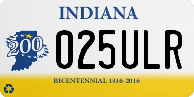 IN license plate 025ULR