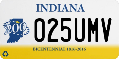 IN license plate 025UMV