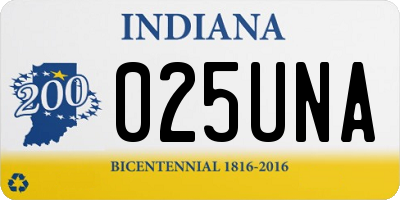 IN license plate 025UNA
