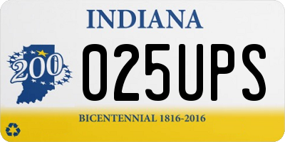 IN license plate 025UPS