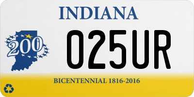 IN license plate 025UR