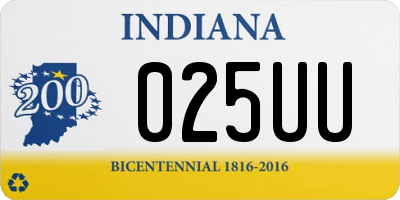 IN license plate 025UU