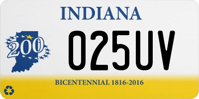 IN license plate 025UV